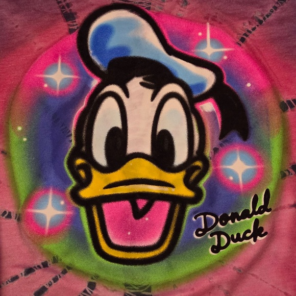 CUSTOM AIRBRUSHED Disney Tee "Donald Duck" - so cute! L/XL unisex. Too cute! - Picture 2 of 3
